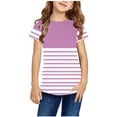 thumbnail image 1 of Zwiiyzr T-Shirt Rayé 2025 pour Enfants Col Rond Manches Courtes pour Garçons Filles Rose-5-6 Ans, 1 of 6