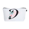 thumbnail image 1 of Unique Bargains Personalized Makeup Bag D Letter Purse Small Cosmetic Bag Zipper Monogrammed Makeup Bag Pouch White, 1 of 7