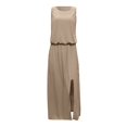 thumbnail image 4 of MesaSe Robe Décontractée pour Femmes Robe d'Été pour Femmes Robe Maxi Sans Manches Col Ouvert Couleur Unie Vêtements pour Femmes, 4 of 5
