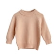 thumbnail image 1 of Posijego Chandail Tricoté pour Tout-Petit Bébé, Couleur Unie, Manches Longues, Col Rond, Chandail à Enfiler, Hauts d'Automne et d'Hiver, Tricot, 1 of 3