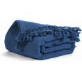 thumbnail image 1 of Twin Couverture 100 % Coton 4 Couches [Bleu Marine], 1 of 15