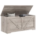 thumbnail image 1 of HOMCOM Storage Chest for Living Room, Storage Bench, 39.4"W, Grey, 1 of 10
