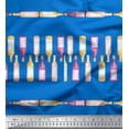 thumbnail image 1 of Soimoi Blue Silk Fabric Bottle Bar Decor Fabric Printed Yard 44 Inch Wide, 1 of 5