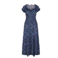 thumbnail image 4 of SMihono Robes d'Été Bohémiennes Femmes Grande Taille Mode Femmes Chiffon Été Décontracté Imprimé Col en V Manches Courtes Robe Longue, 4 of 8