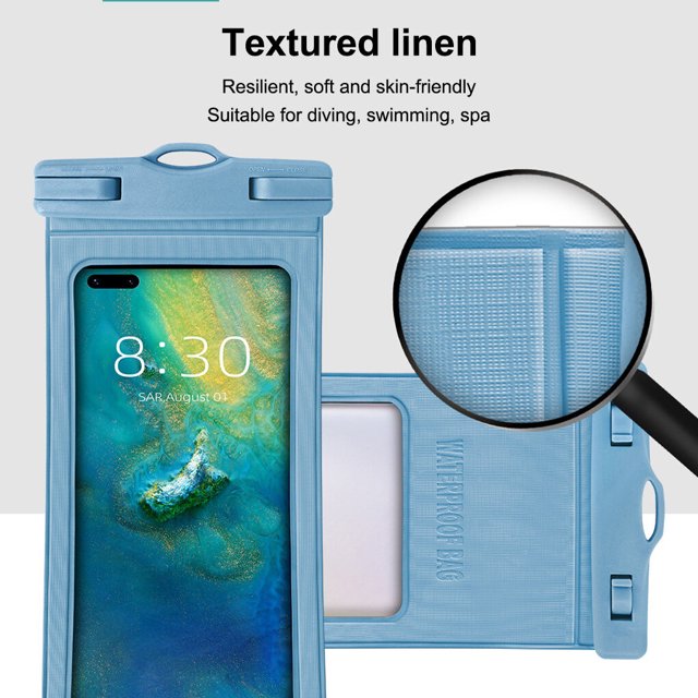 Ruiboury Waterproof Phone Pouch 7.2 Inch Dry Bag with Lanyard Cellphone Case Green 5Set
