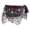 thumbnail image 3 of Belly Dance Waist Chain Purple Waist Chain Sequins Silver, 3 of 9
