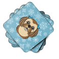 thumbnail image 2 of Carolines Treasures BB1683FC Snowflake Chocolate Brown Shih Tzu Foam Coasters- Set Of 4, 2 of 3