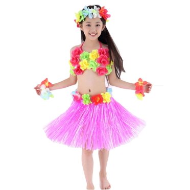 Fighting to Achieve Hawaiian Hula Dance Costume 5pcs for Girls