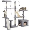 thumbnail image 1 of PawHut 53" Cat Tree Tower with Scratching Posts, Condo, Beds, Light Grey, 1 of 10