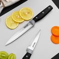 thumbnail image 3 of Hecef 6-Piece High Carbon Stainless Steel Kitchen Knife Set with Block, Scissors, Sharp, Rust Proof, 3 of 10