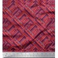 thumbnail image 1 of Soimoi Pink Silk Fabric Arrow & Triangle Geometric Printed Fabric 1 Yard 42 Inch Wide, 1 of 3