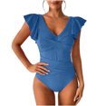 thumbnail image 3 of Sentmoon High Waisted Bikini Sets for Women Spaghetti Strap Oversized Bathing Suits for Women Ladies' Casual and Fashionable Solid Color Bikini Lace Up Swimsuit Set for Large Bust & Support XXL, 3 of 7