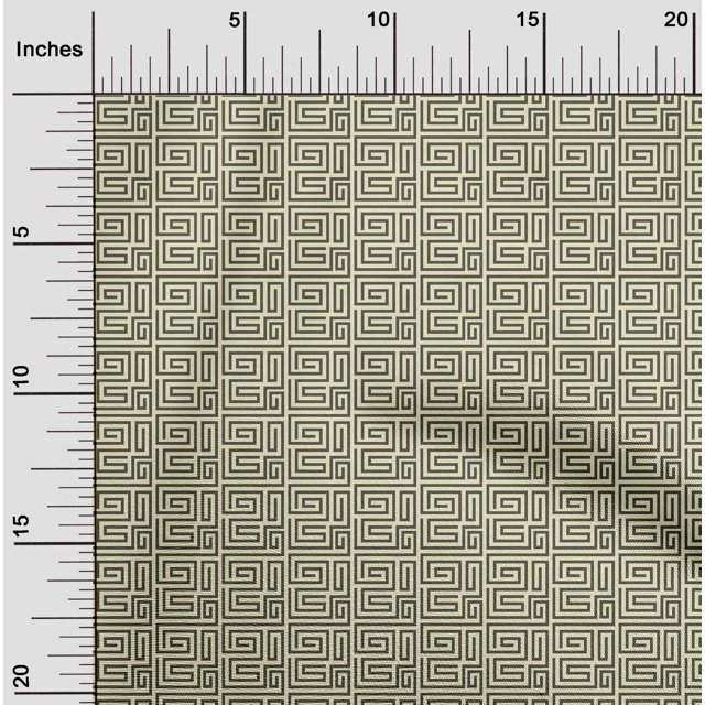 oneOone Cotton Poplin Fabric Greek Key Geometric Print Sewing Fabric BTY 56 Inches Wide