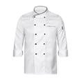 thumbnail image 2 of dPois Men Personalized Chef Coat With Hat Unisex Chef Jacket Kitchen Work Uniform Hotel Restaurant Workwear White02 XXL, 2 of 7