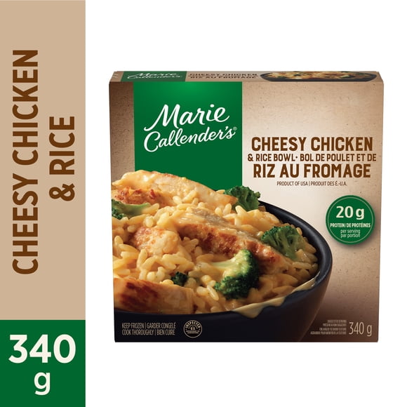 Marie Callender’s Cheesy Chicken & Rice Bowl - Rice and Chicken Breast with Broccoli Topped with a Rich Cheese Sauce - 20 g of Protein - 340 g (1 x 340 g), Cheesy Chicken & Rice Bowl