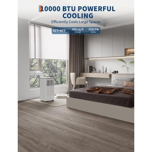 Puissant 10,000 BTU portatif Air Conditionneur - 3-in-1 Refroidissement, déshumidificateur & Ventilateur - Opération tranquille, à distance, LED Affichage, 24H Chronomètre, kit de fenêtres - Ça refroidit jusqu'à 560 Sq.Ft - Maison, Chambre, Bureau