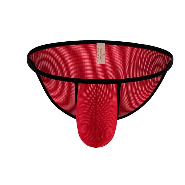 Fridja Men's Summer Breathable Mesh Solid Color Thong Charming Mesh Breathable Panties for Sports Performance