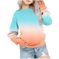thumbnail image 1 of Yuyuzo Chandails en Molleton pour Filles Col Rond Manches Longues Décontracté Confortable Bloc de Couleur Pull d'Automne, 1 of 4