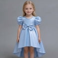 thumbnail image 3 of HXWCHs Robe à Volants Élégante en Satin Dos Nu Robe de Concours pour Filles Performance sur Scène et Bleu Ciel 5-6 Ans, 3 of 5
