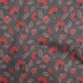 thumbnail image 1 of oneOone Tissu Jersey Coton Rouge Floral Rétro pour Couture Tissu Imprimé au Mètre 58 Pouces de Large, 1 of 5