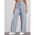 thumbnail image 4 of U.Vomade Jeans Taille Haute pour Femmes Jeans à Jambe Grand pour Dames, 4 of 6