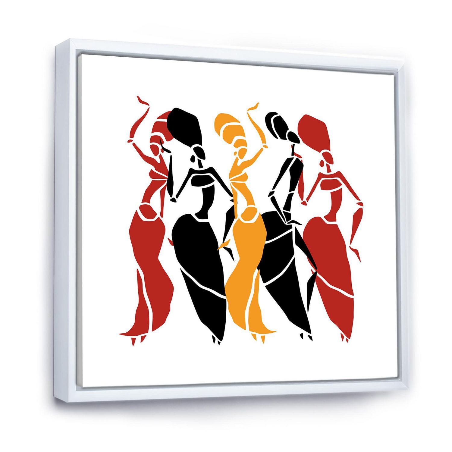 Designart Belles danseuses Silhouettes afro-américaines ART MURAL À CADRE FLOTTÉ