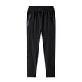 thumbnail image 2 of Deals of The Day Clearance! Men's Large Size Solid Color Casual Fashion Loose Ice Silk Sweatpants Drawstring Zipper Pockets Exercise Pants, Comfortable Sports Pants for Plus-Size Men, 2 of 7