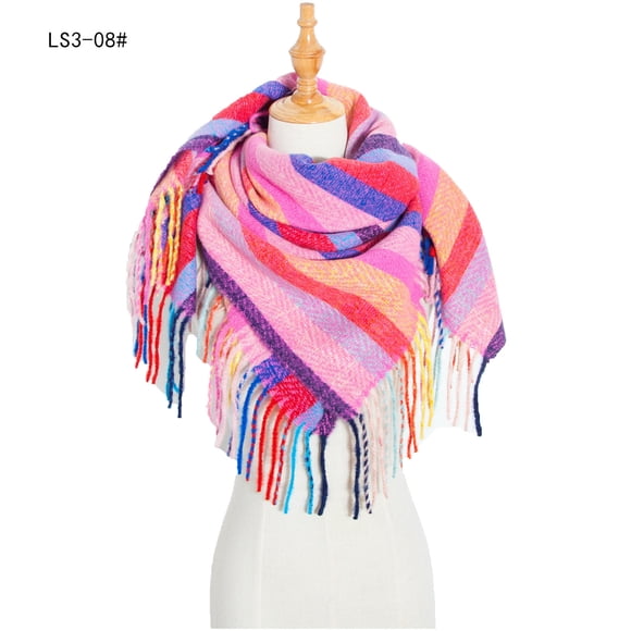 Up to 65% off Fashion Winter Women Colorful Scarf Casual Tassel Scarf Shawl Fashionable Scarf on Clearance