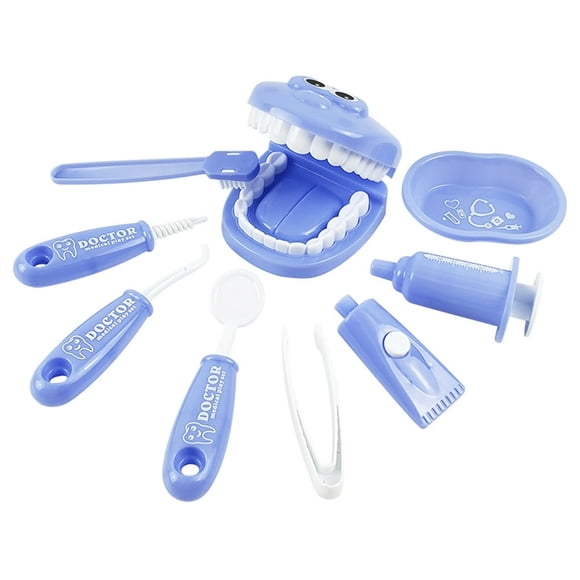 MesaSe Gifts for Kids! 9 Pcs Plastic Simulation Dentist Play Set Teeth Model Pretend Toy for Kids Hygienic Cultivation Role Play Game for Children