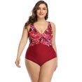 thumbnail image 2 of Beach Party Women's Plus Size Slimming Surplice One Piece Swimsuit, 2 of 7