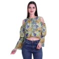 thumbnail image 1 of Moomaya Plus Size Cold Shoulder Top Printed Ladies Tops Blouses Women Party Tops, 1 of 4