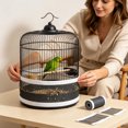 thumbnail image 5 of 1 Roll Trimmable Bird Cage Mesh Guard Skirt Netting Fiber Transparent Washable 7CM X 5M for Round Square Tall Flight Parrot Cage Use, 5 of 5