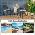 thumbnail image 4 of Costway 2PCS Patio Bar Stool Counter Height Cushioned Chair Armrest Garden Deck, 4 of 8