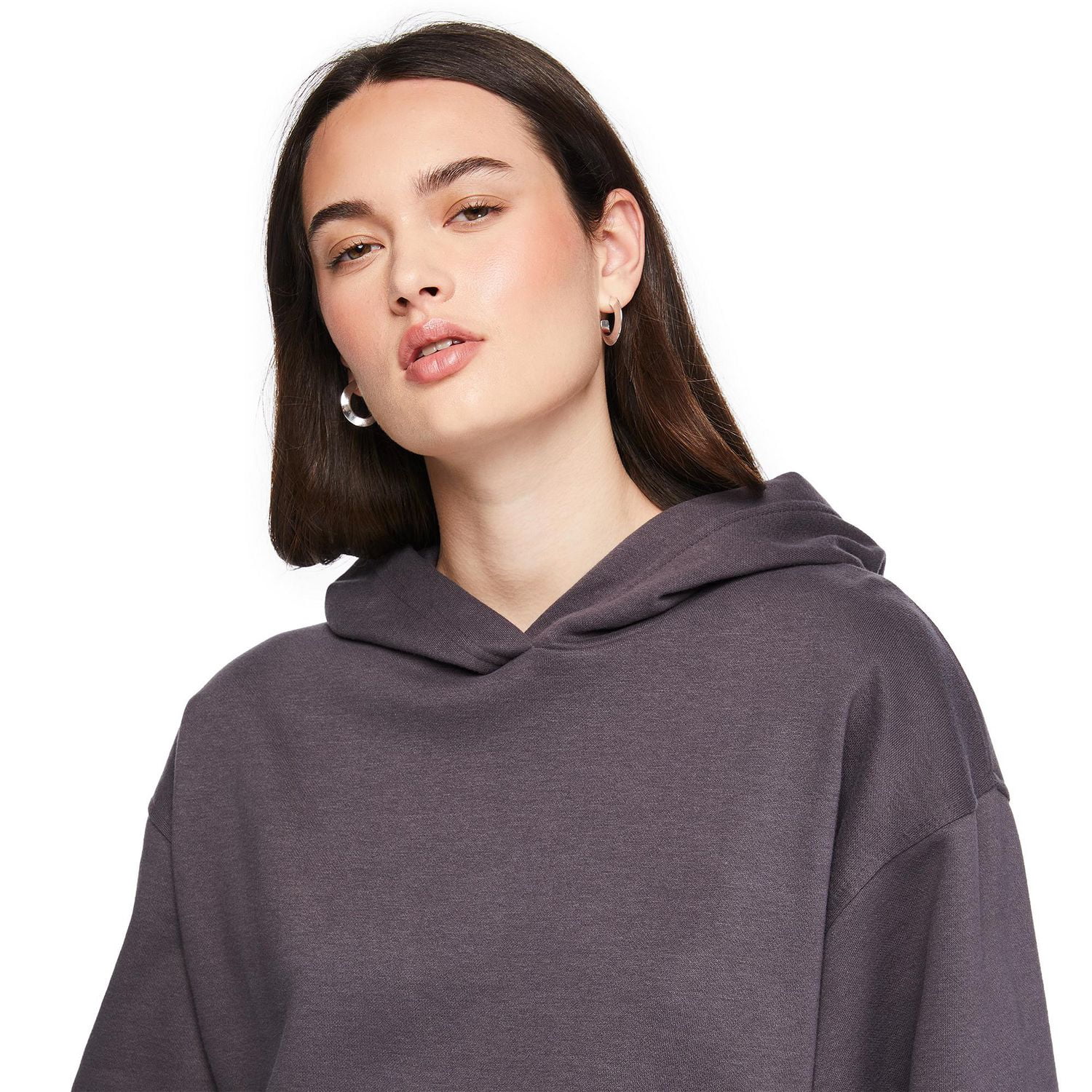 Haut à capuchon surdimensionné en molleton No Boundaries pour femmes