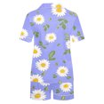 thumbnail image 4 of Jamicy Pyjama Super Doux pour Femmes Mode Décontractée Imprimé Haut à Manches Courtes à Col à Revers avec Short Ample Confortable Ensemble de Pyjama pour la Maison, 4 of 4