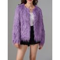 thumbnail image 3 of FOCUSNORM Women Faux Fur Coat Solid Color Open Front Long Sleeve Plus Size Jacket Warm Winter Outwear, 3 of 9