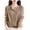 Khaki, variant on GDREDA Women's Crewneck 100% Merino Wool Sweater 2024 Spring Fall Solid Long Sleeve Seamless Knitted Cardigan Sweater Khaki,M