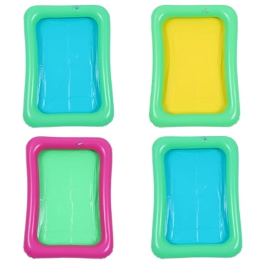 4 Pcs Glacière Gonflable Porte-Boisson de Piscine Salade, Nourriture, Boisson Buffet Plateau Glacière Fête Glacière Gonflable Service Bar/Bufft Glacière pour Bbq, Pique-Nique, Fête à la Piscine