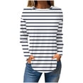 thumbnail image 1 of T-shirt Ample Imprimé pour Femmes, Manches Longues, Blouse à Col Rond, Hauts Décontractés, Chandail à Capuchon, 1 of 1