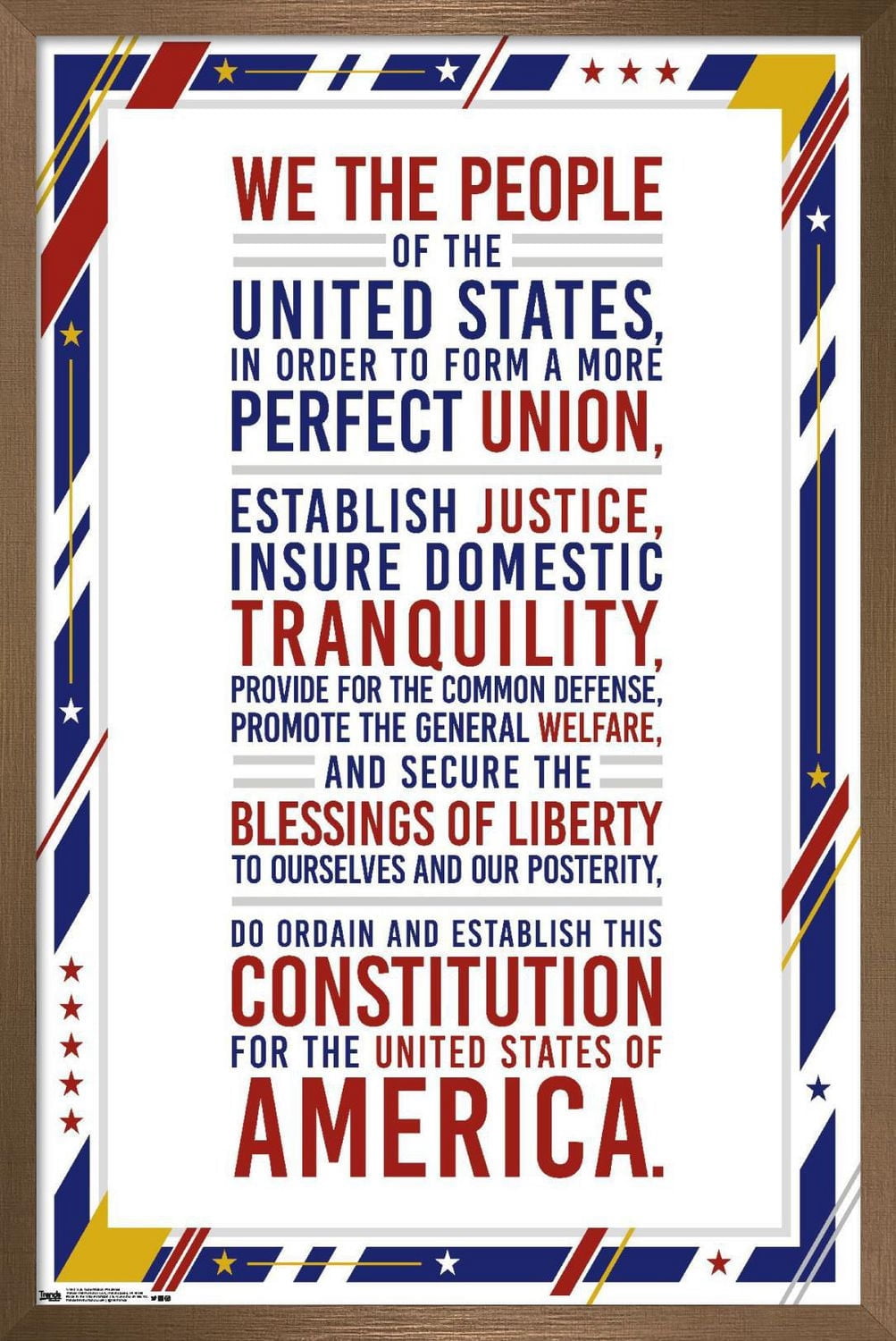 The United States Of America - Constitution Preamble Wall Poster