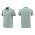 thumbnail image 3 of Men's Quick-Dry Golf Shirt for Outdoor & Gym - Solid Color Moisture-Wicking Short Sleeve Button-Up Activewear, 3 of 8