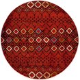 thumbnail image 3 of SAFAVIEH Amsterdam Collection 3' Round Terracotta / Multi AMS108D Moroccan Boho Non-Shedding Dining Room Entryway Foyer Living Room Bedroom Area Rug, 3 of 4