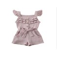 thumbnail image 1 of Toddler Baby Girls Fly Sleeve Ruffled Waistband Romper Outfits, 1 of 4