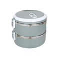 thumbnail image 3 of SDNall 1400ml 2 Layer Round Food Lunch Box Stainless Steel Lunch Box Lunch Box Food Storage Box Childrens Lunch Box Hot Food, 3 of 8