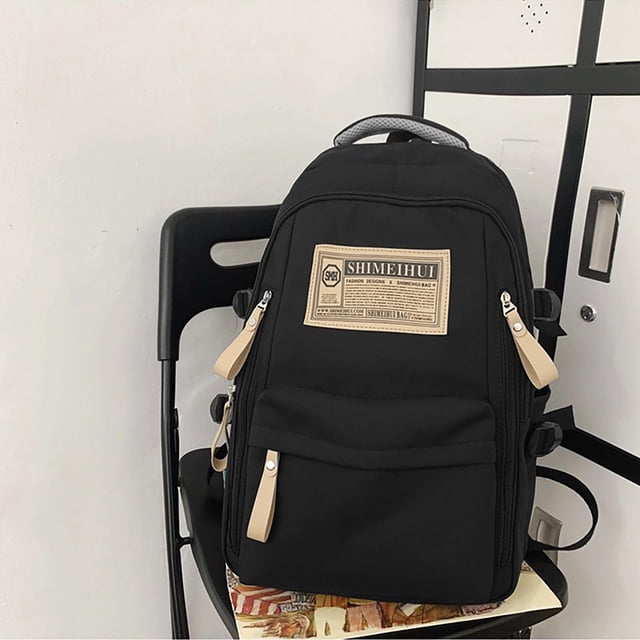 RKSTN A Rucksacks Backpack Student School Bag Black Home Storage