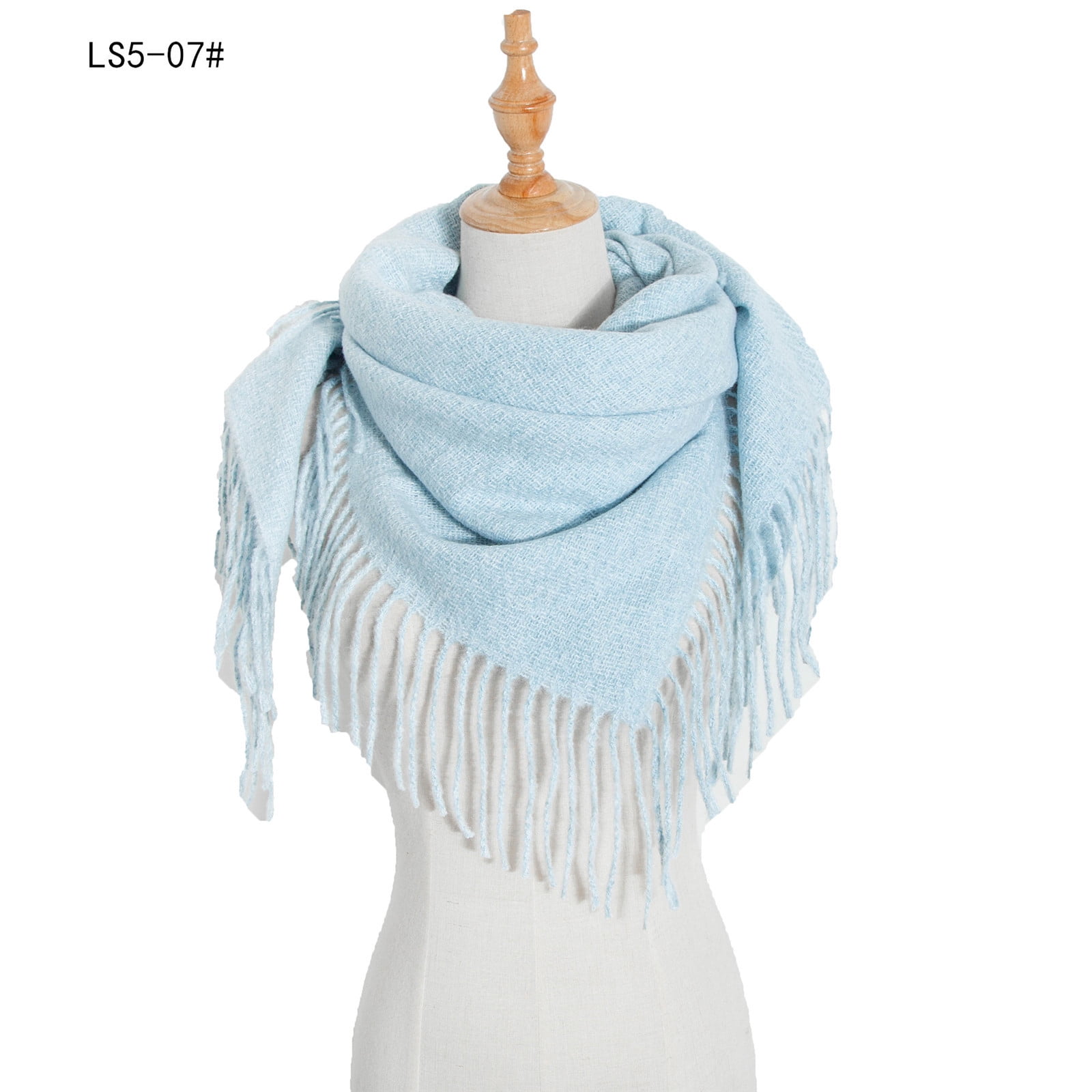Dvkptbk Foulards pour Femmes Mode Hiver Femmes Foulard Colorée Décontractée Foulard à Franges Châle Vêtements en Liquidation
