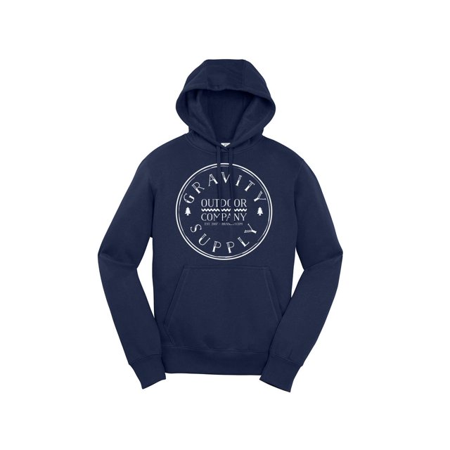 Gravity Supply Outdoor Hooded Pullover - White Logo - True Navy - S