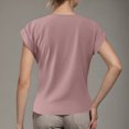 thumbnail image 4 of Summer T Shirts for Women V-Neck Short Sleeve Casual Tops Solid Color Basic Tees, 4 of 4