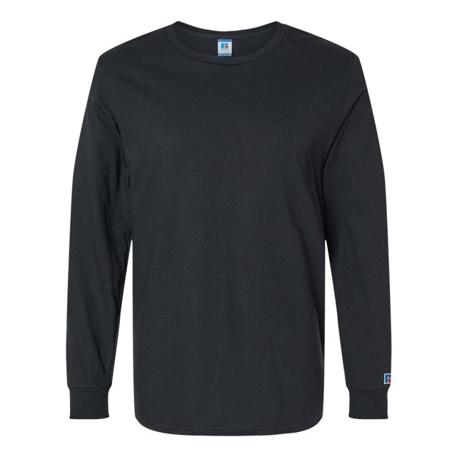 Russell Athletic T-Shirt à Manches Longues Peigné pour Hommes, 3TG, Encre Noire