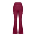 thumbnail image 4 of Bigersell Black Flare Jeans Flare Jeans Clearance Ladies Jeans Boot Cut Slim Straight Denim Pants Button Closure Distressed Female Skinny Jeans Straight High Waist Full Length Pants Style J-168 Red S, 4 of 6